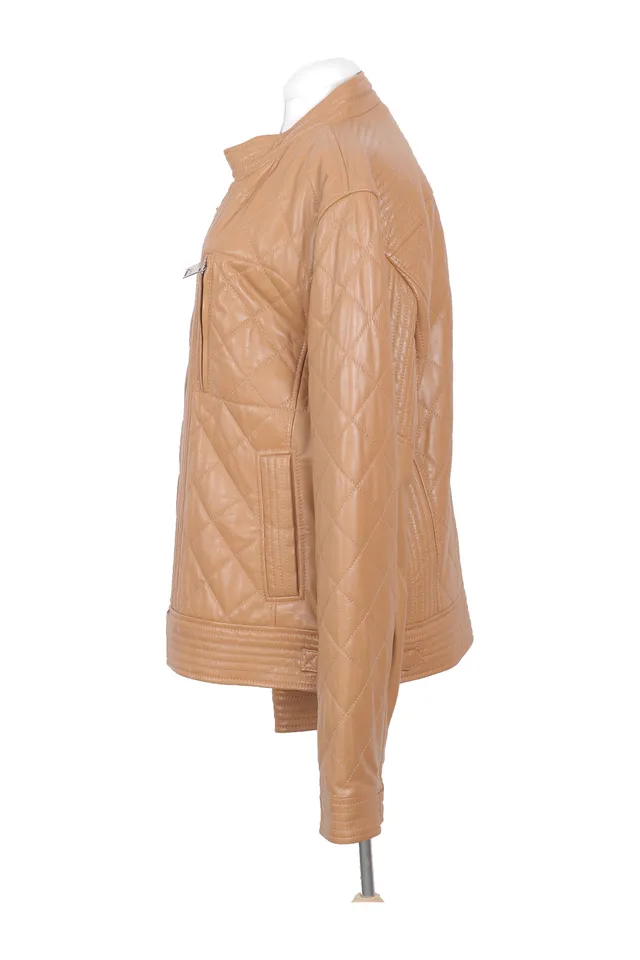 Dolce & Gabbana Camel Quilted Leather Jacket