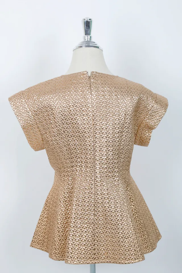 Victoria Beckham Champagne Gold Metallic Top