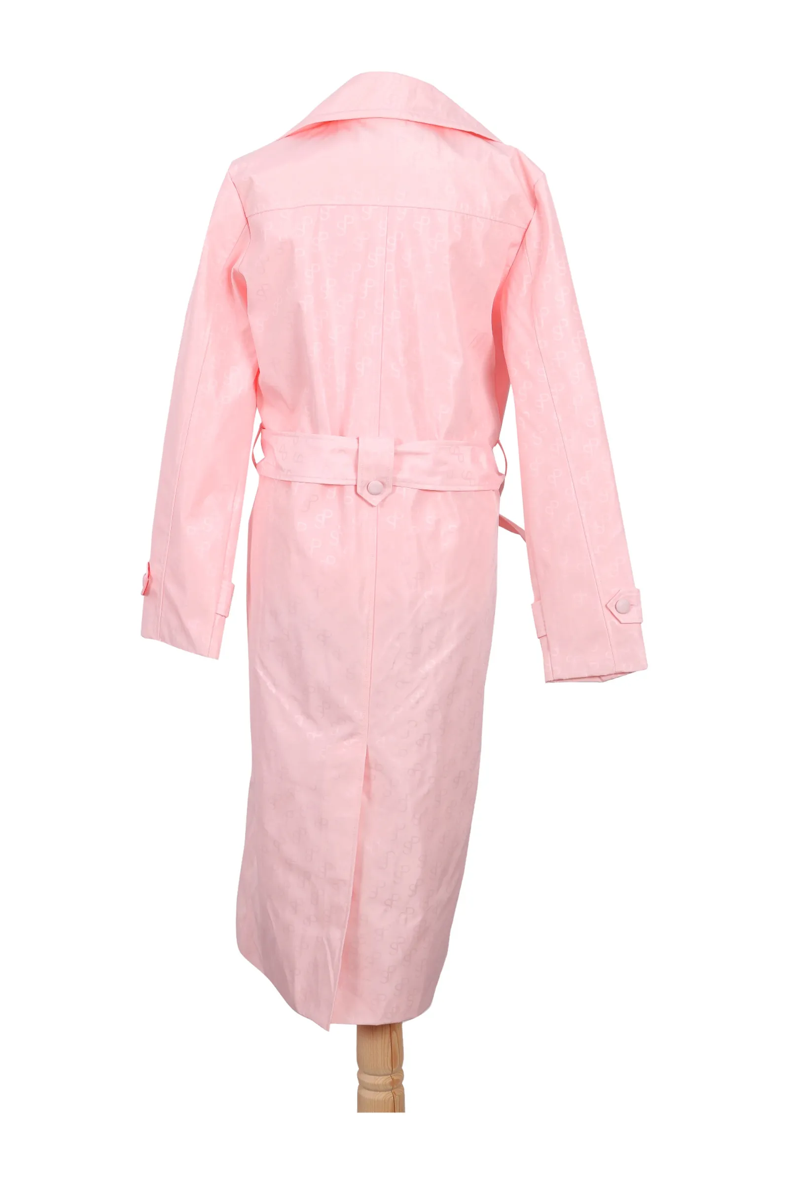 Saks Potts Pink Logo Print Trench Coat