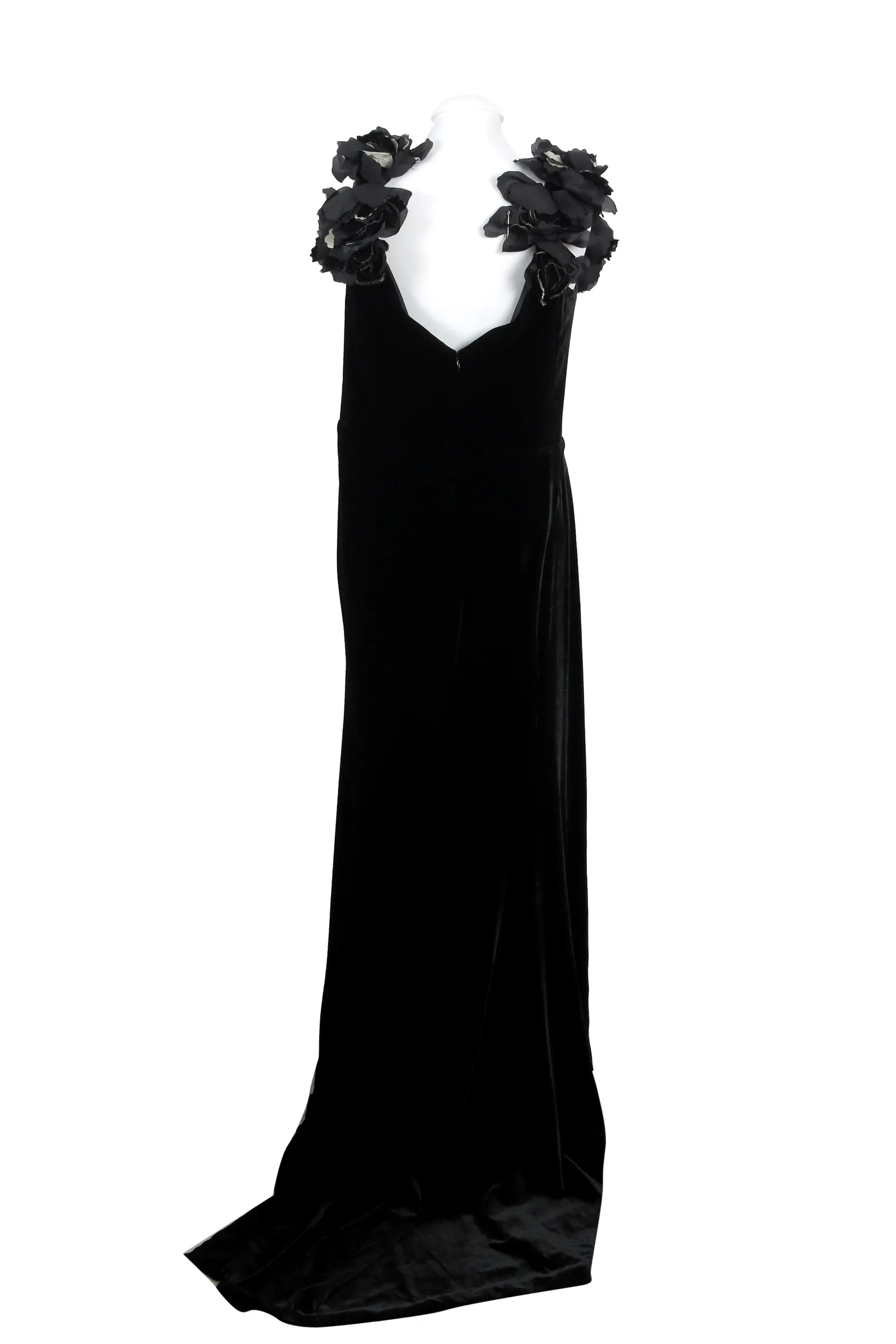 Marchesa Black Floral Gown