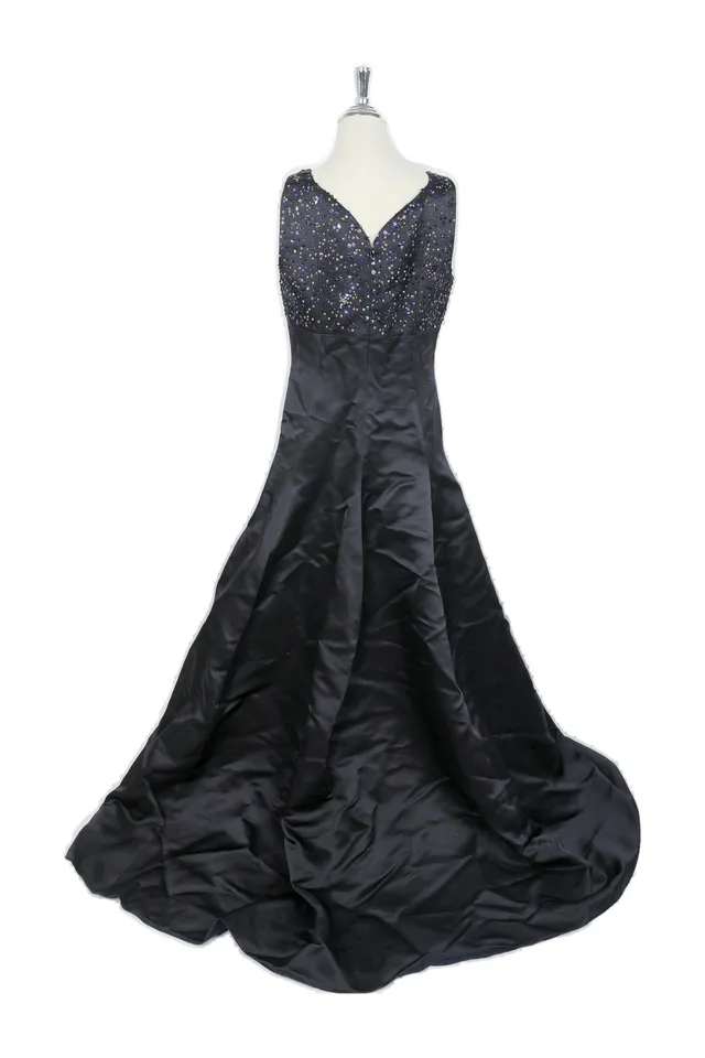 Christian Dior Charcoal Grey Sequined Gown