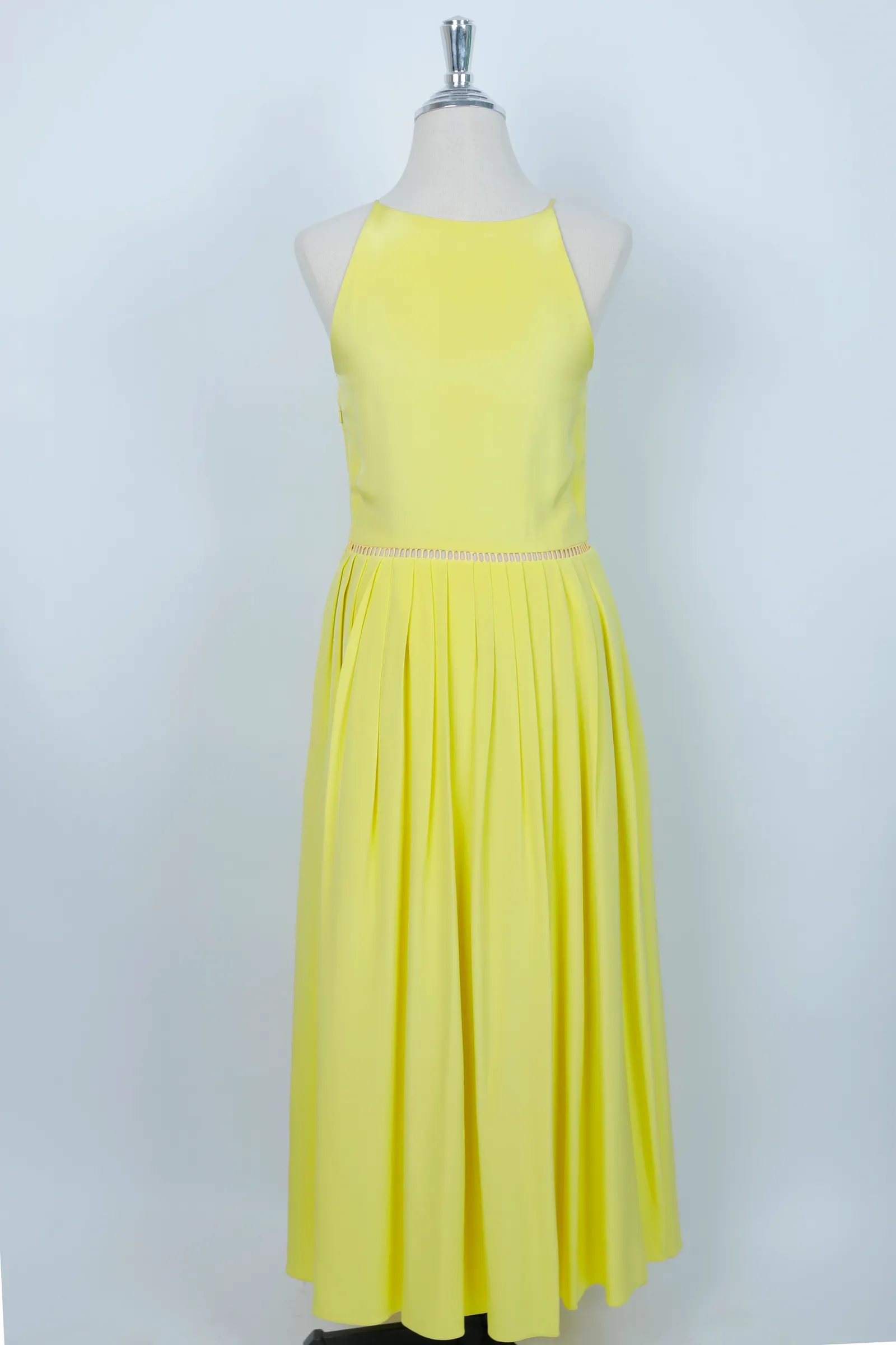 Preen by Thornton Bregazzi Lemon Yellow Midi Dress
