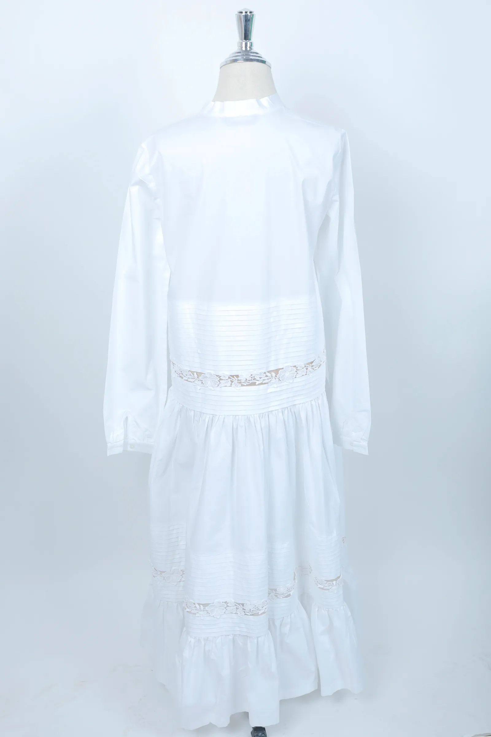 Rochas White Lace Maxi Dress