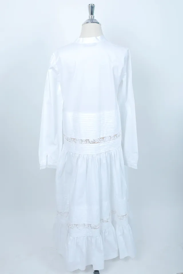 Rochas White Lace Maxi Dress