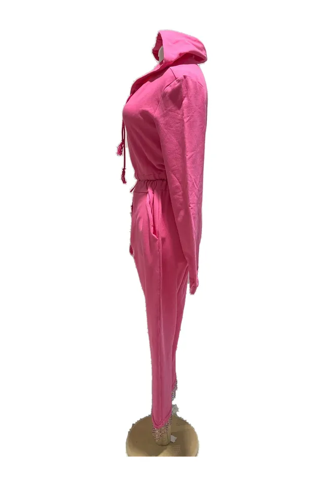 Christian Cowan Hot Pink Cotton Jumpsuit