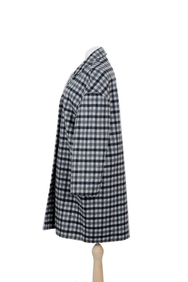 Prada Black Check Coat