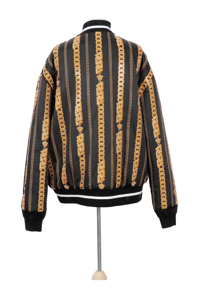 Versace Multicolor Ribbed Bomber Jacket