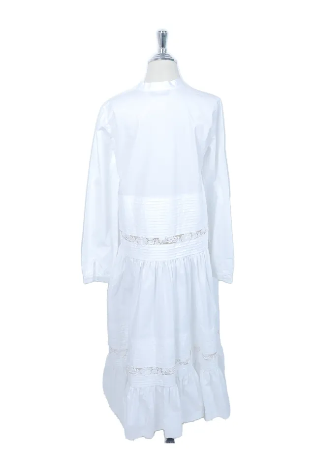 Rochas White Lace Maxi Dress