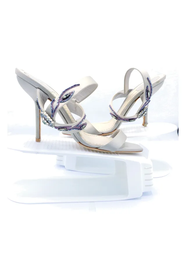 Christian Dior Grey Embellished Sandals