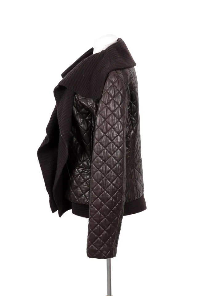 Salvatore Ferragamo Chocolate Brown Quilted Jacket