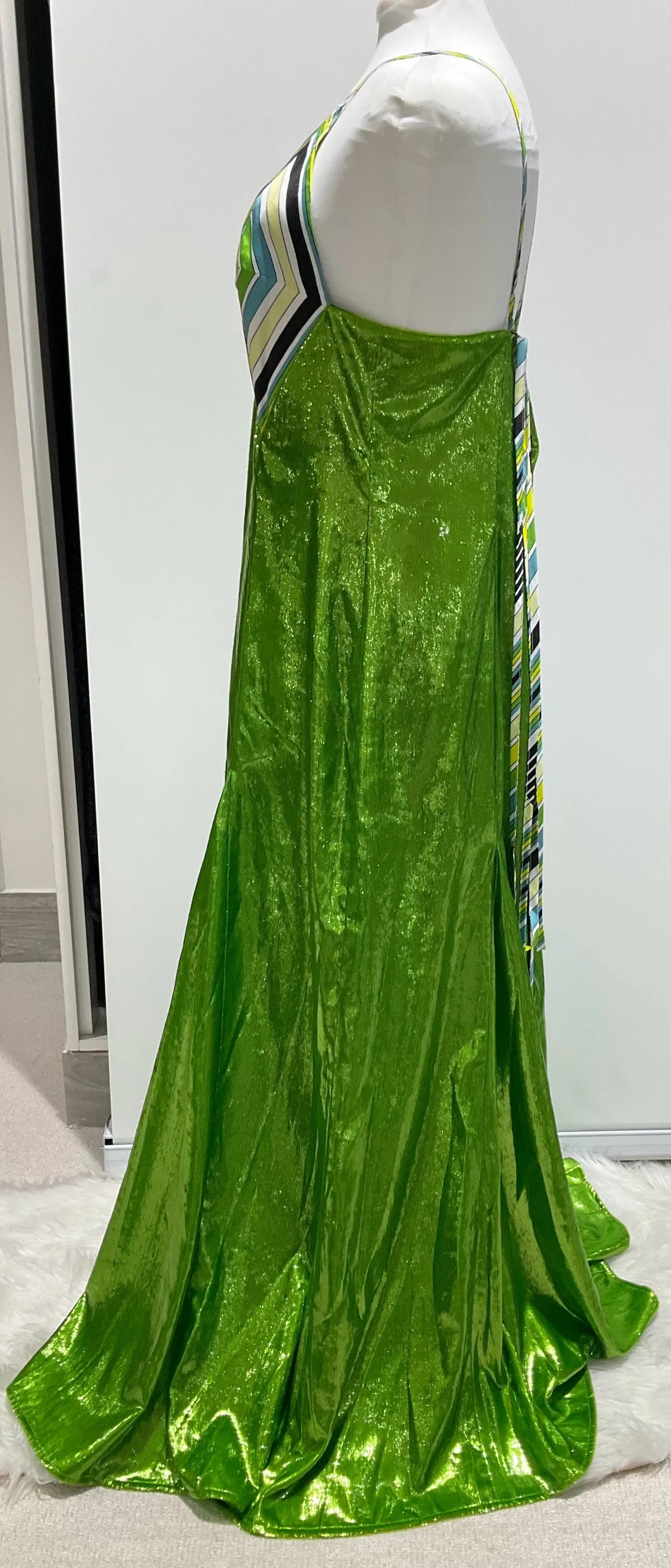Collection 008 Lime Green Embroidered Gown