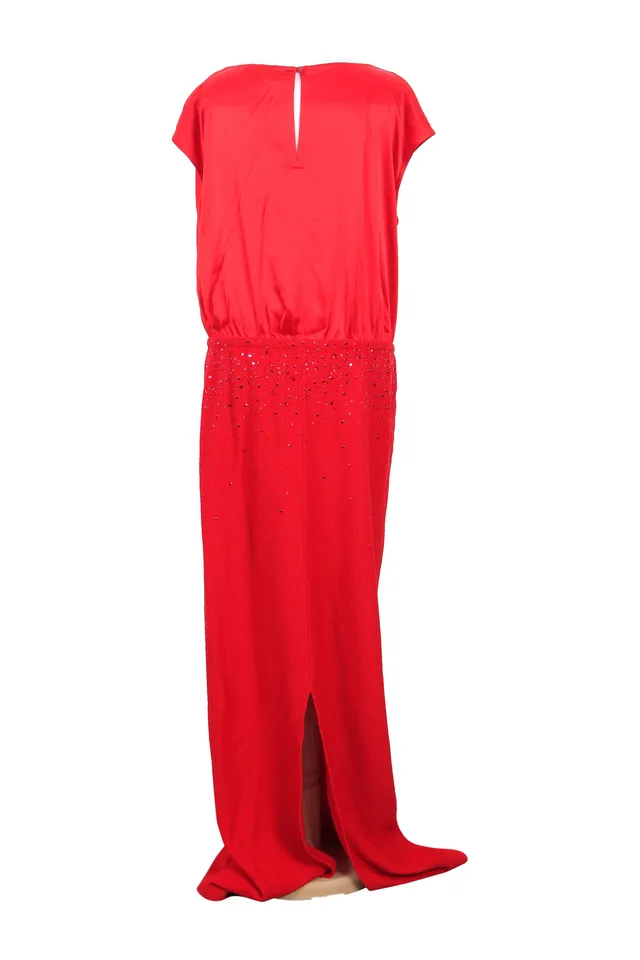 St John Red Embellished Gown