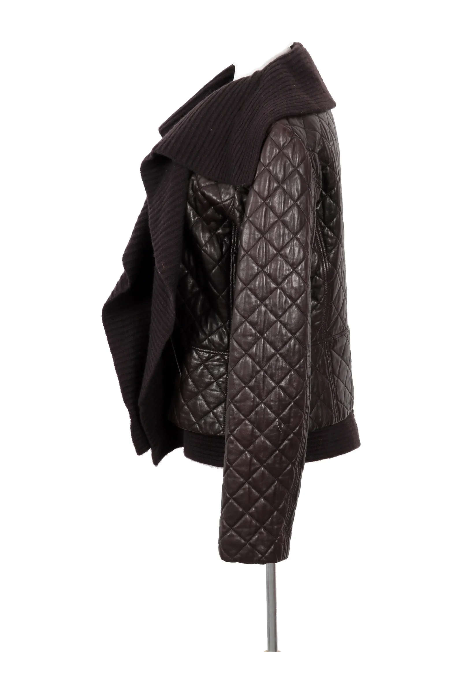 Salvatore Ferragamo Chocolate Brown Quilted Jacket