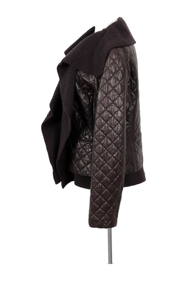 Salvatore Ferragamo Chocolate Brown Quilted Jacket