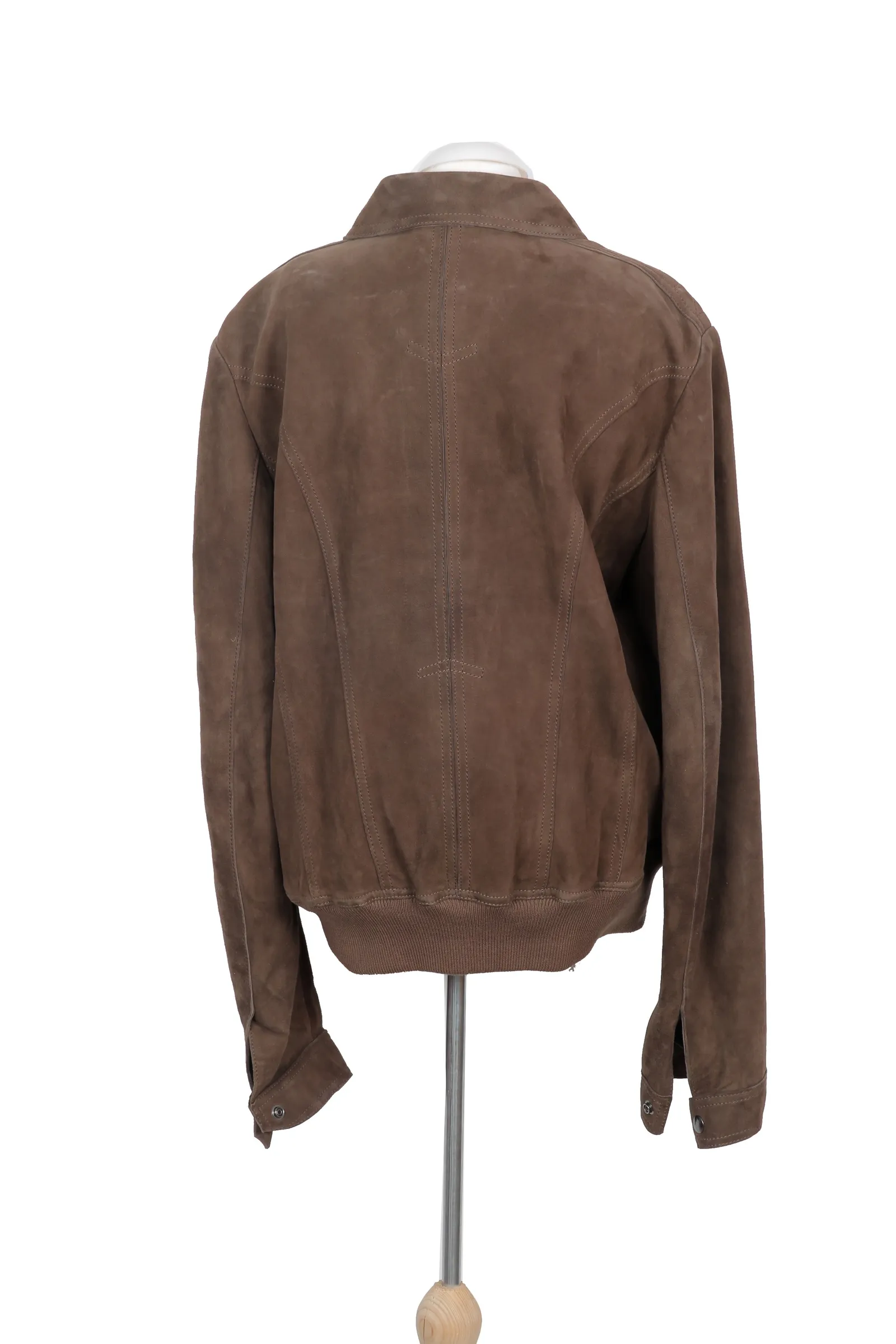 Dolce & Gabbana Brown Ribbed Leather Jacket