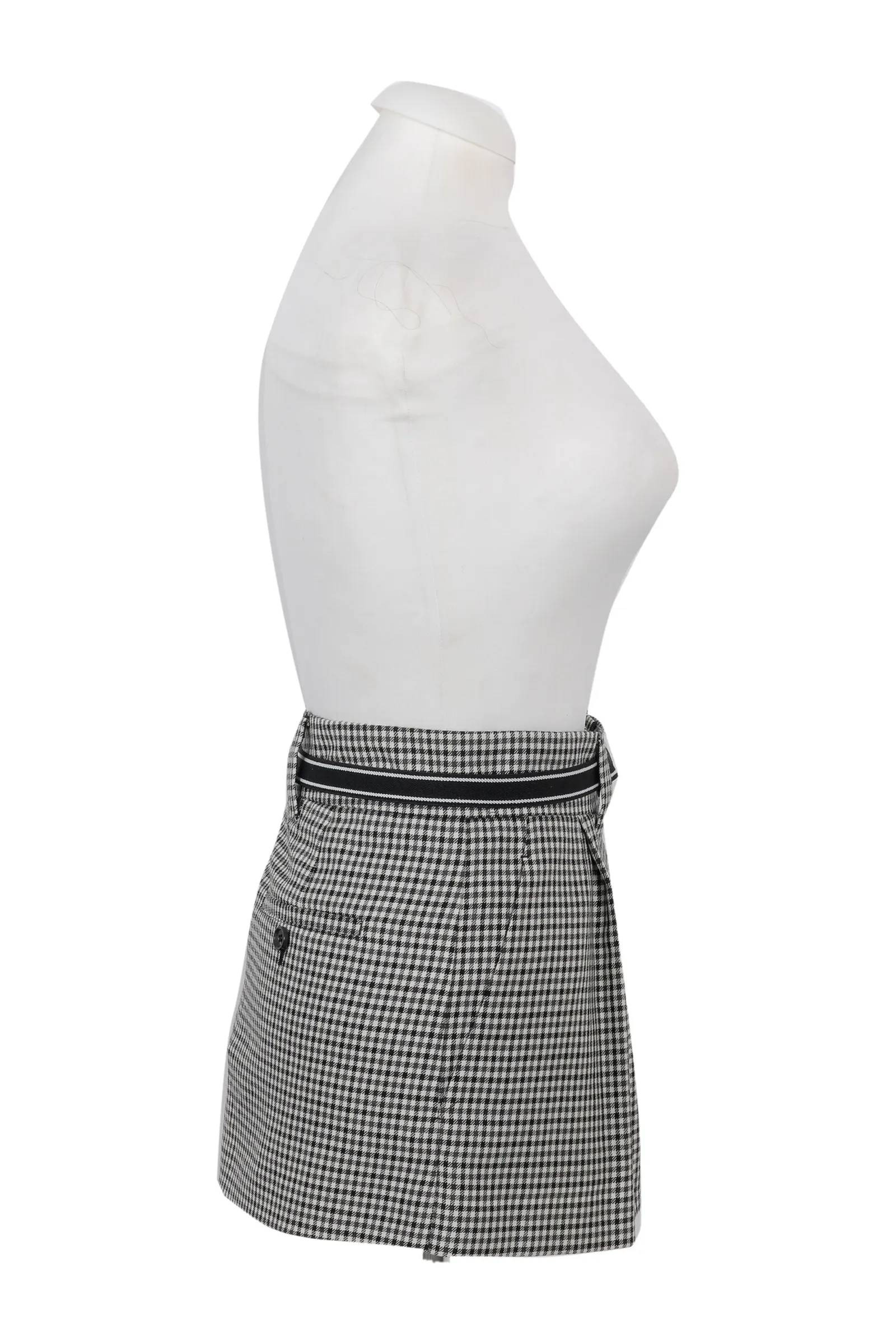Miu Miu Black & White Houndstooth Mini Skirt