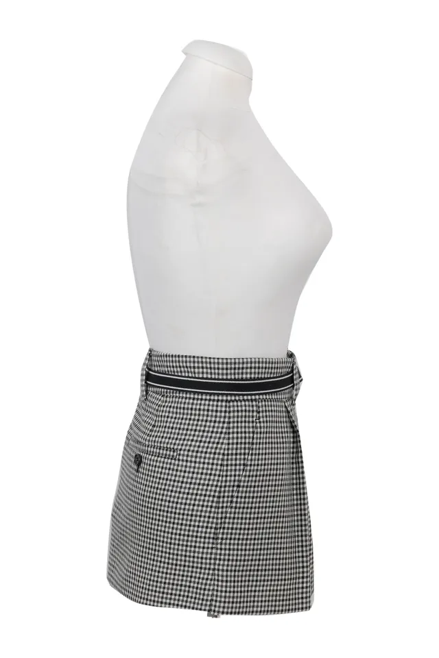 Miu Miu Black & White Houndstooth Mini Skirt