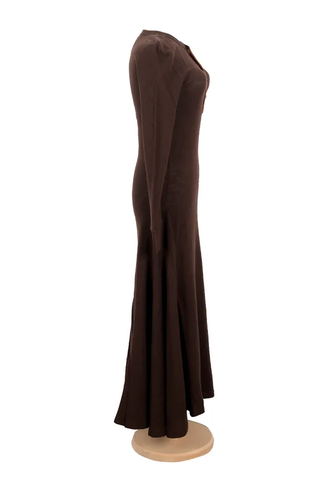 Polo Ralph Lauren Brown Cotton Maxi Dress
