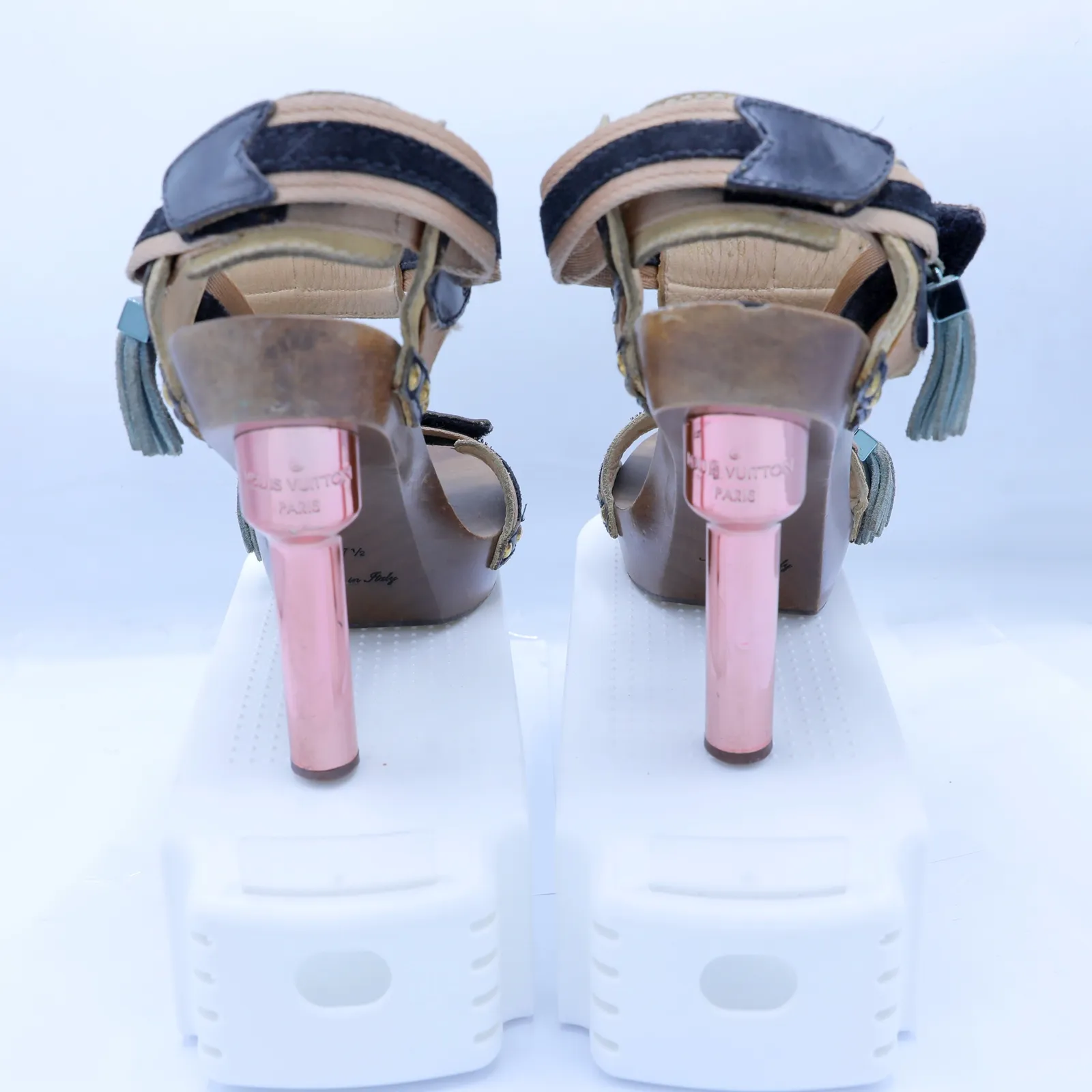 Louis Vuitton Navy Leather Sandals