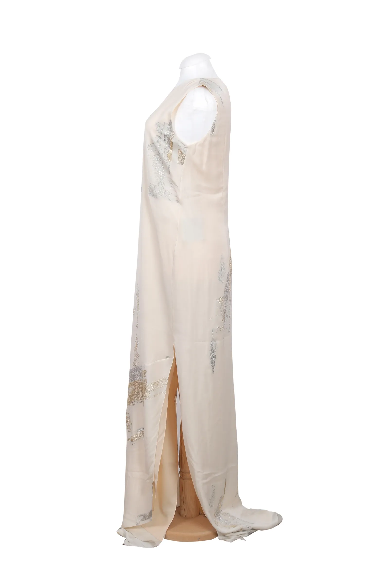 Reed Krakoff Neutral Abstract Print Maxi Dress