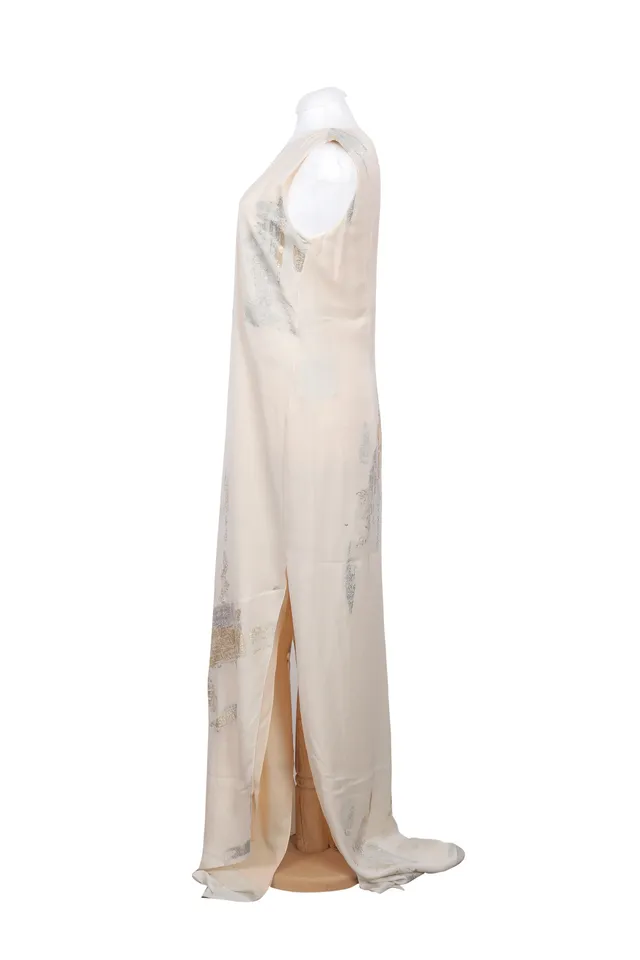 Reed Krakoff Neutral Abstract Print Maxi Dress