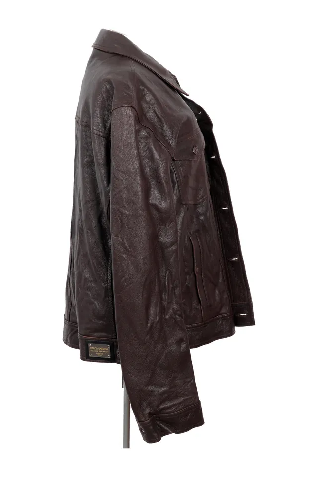 Dolce & Gabbana Brown Leather Jacket
