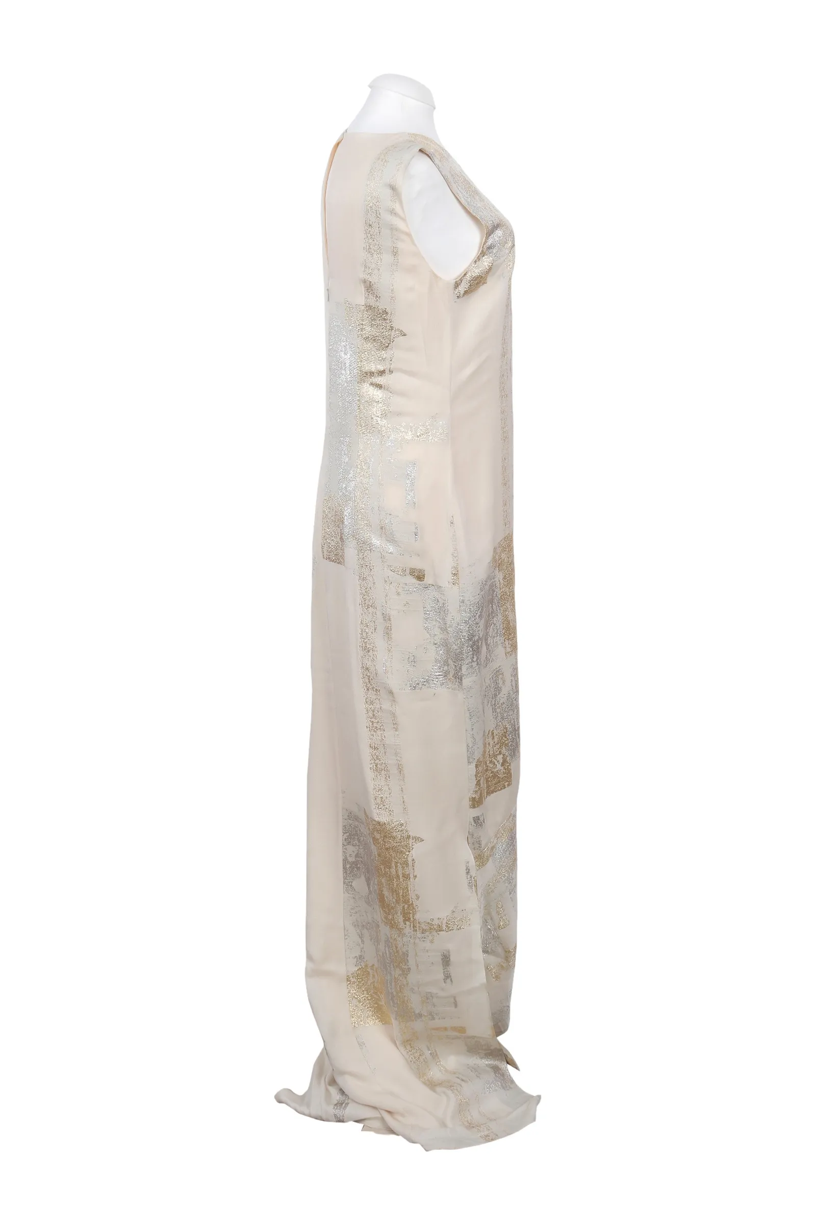 Reed Krakoff Neutral Abstract Print Maxi Dress