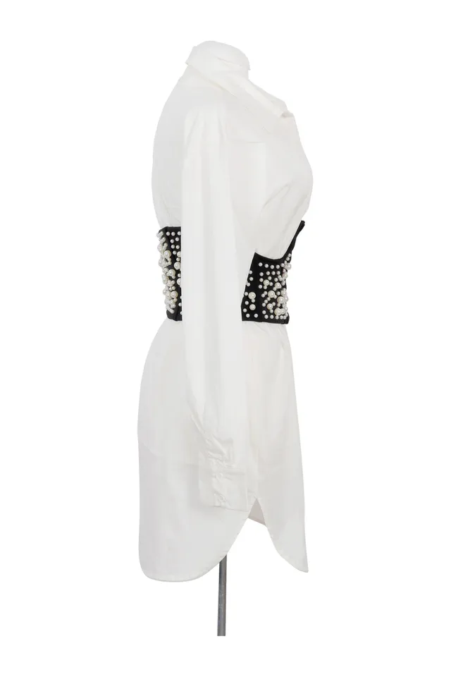 Topshop White Embellished Dress