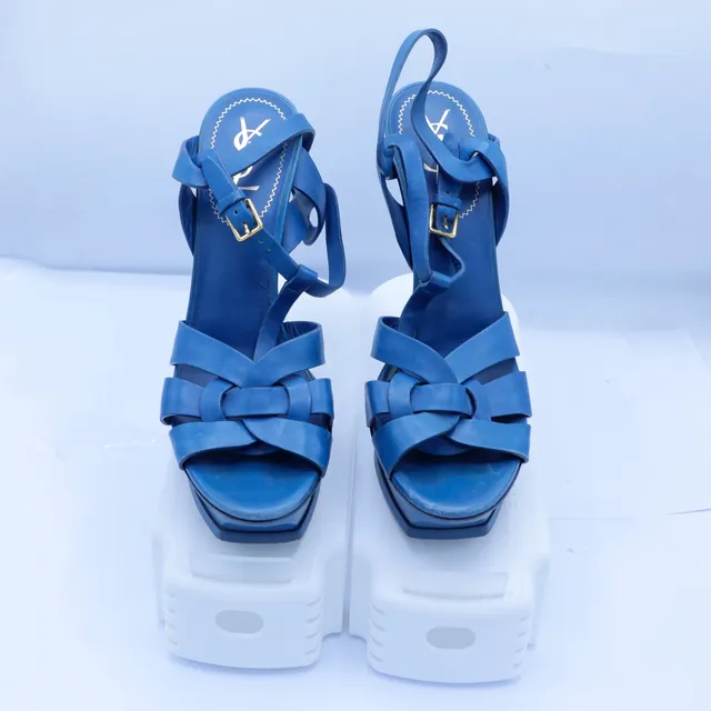 Yves Saint Laurent Blue Leather Sandals