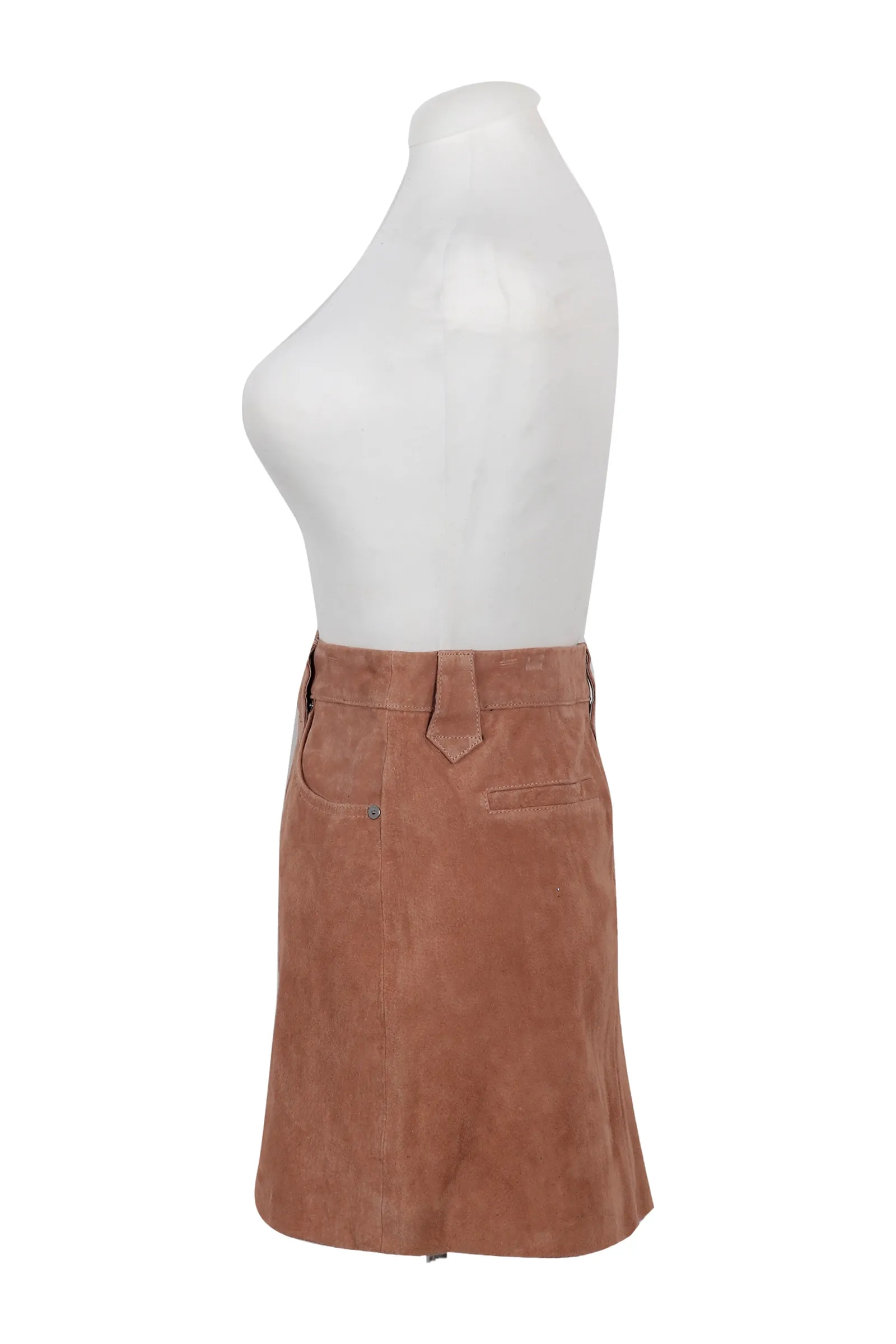 Blank NYC Tan Brown Suede Mini Skirt
