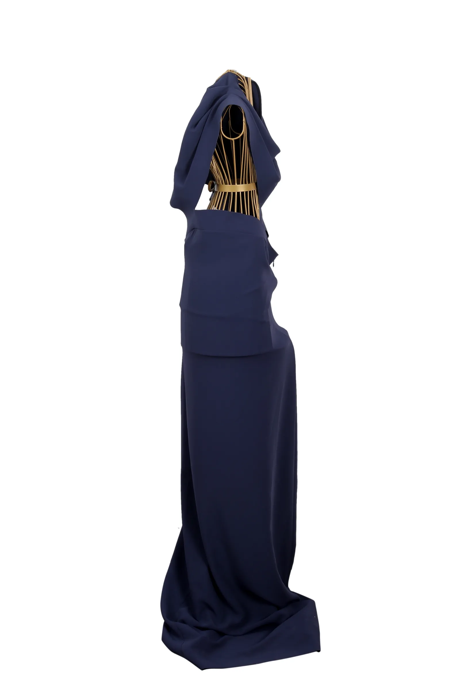 Balenciaga Navy Crepe Gown