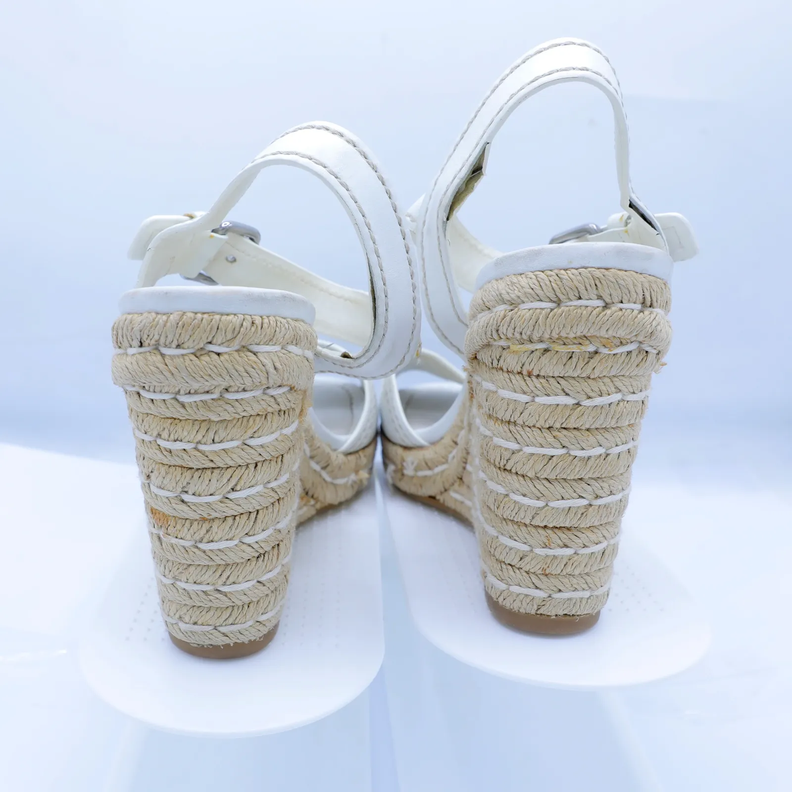 Prada White Leather Espadrilles