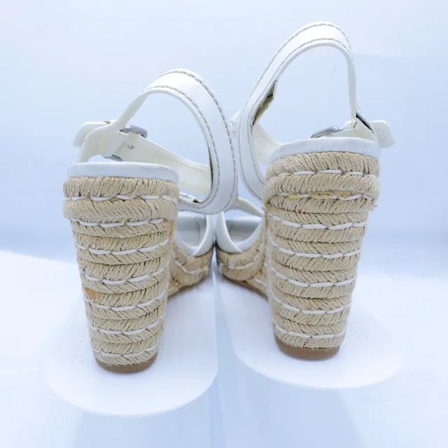 Prada White Leather Espadrilles