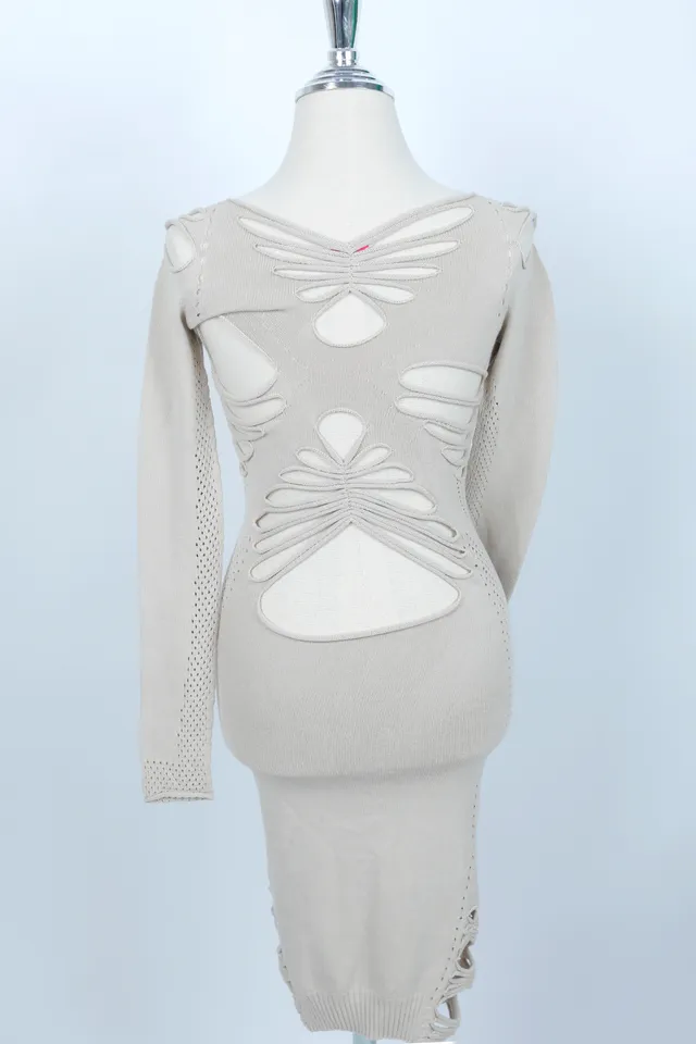 Pinko Stone Beige Lace Knit Dress
