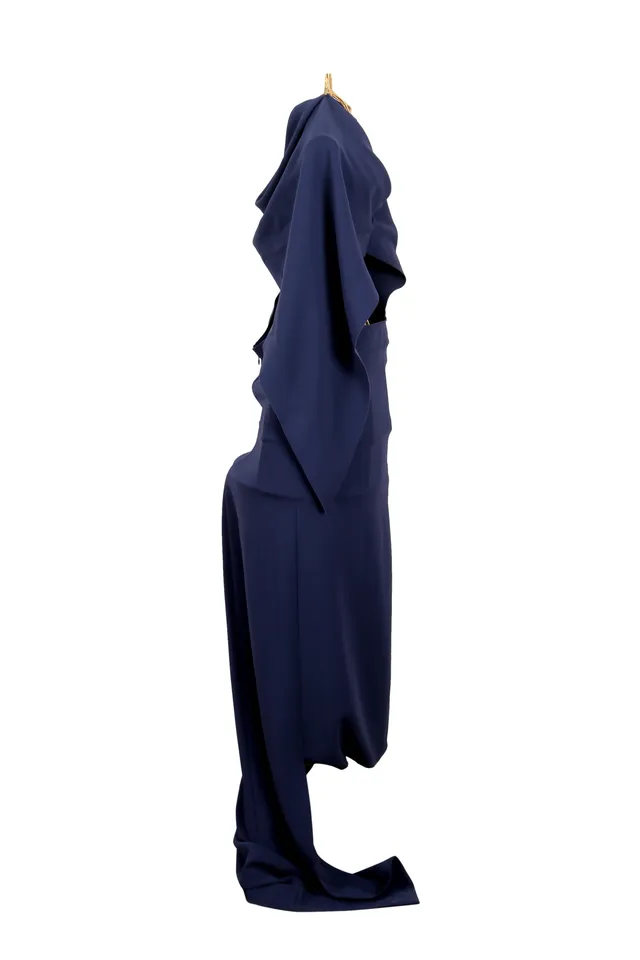 Balenciaga Navy Crepe Gown