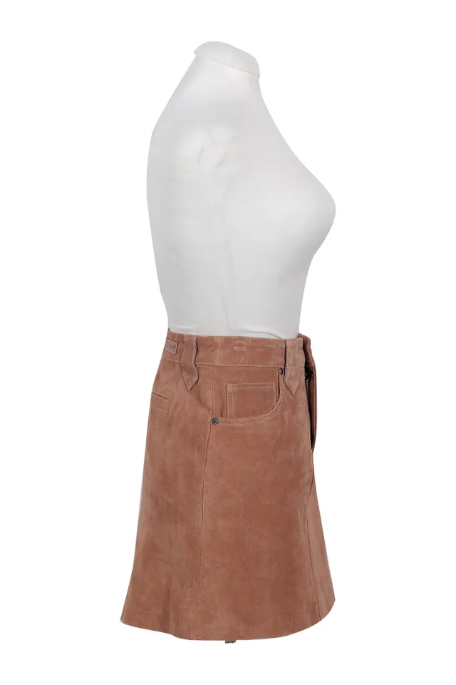 Blank NYC Tan Brown Suede Mini Skirt