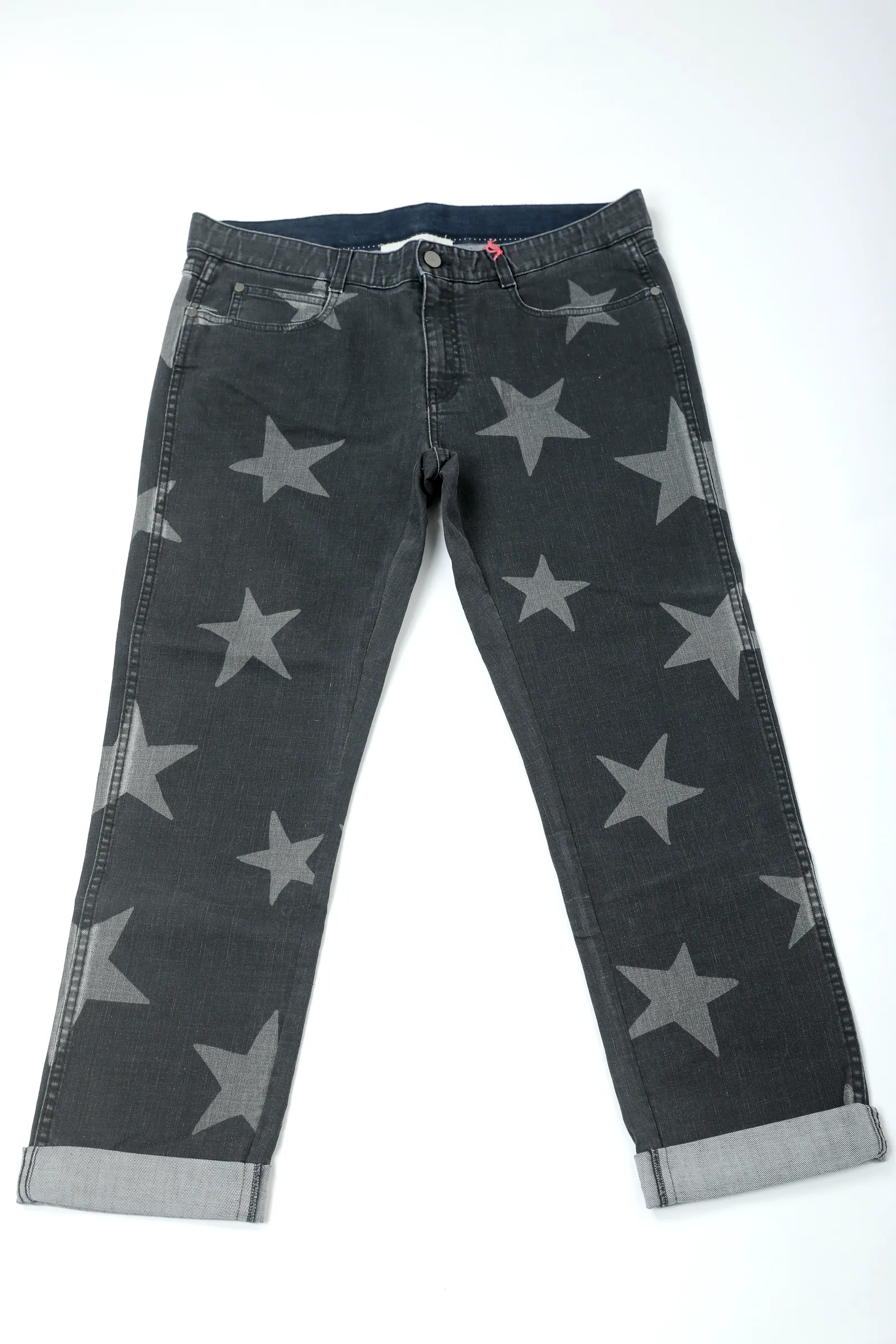 Stella McCartney Charcoal Grey Denim Printed Jeans