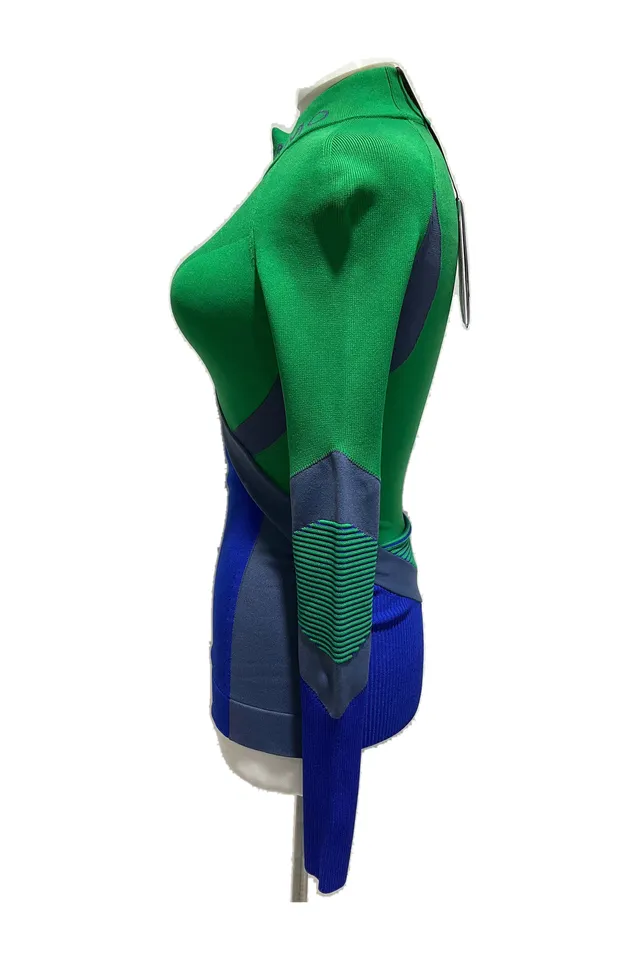 Salvatore Ferragamo Green Striped Knit Top