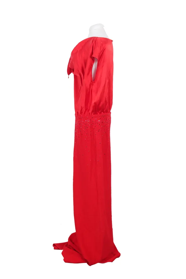 St John Red Embellished Gown