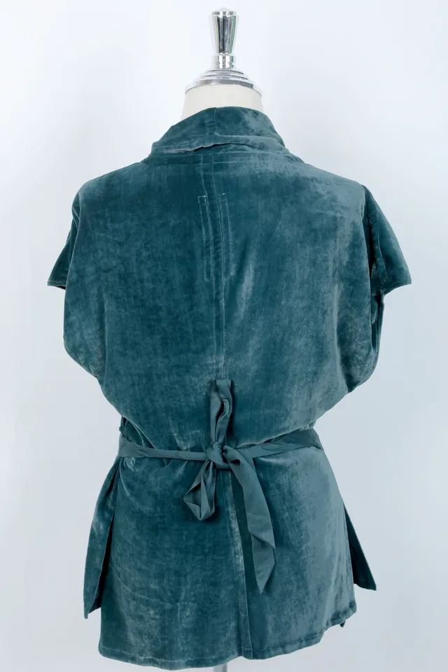 Rick Owens Teal Silk Top