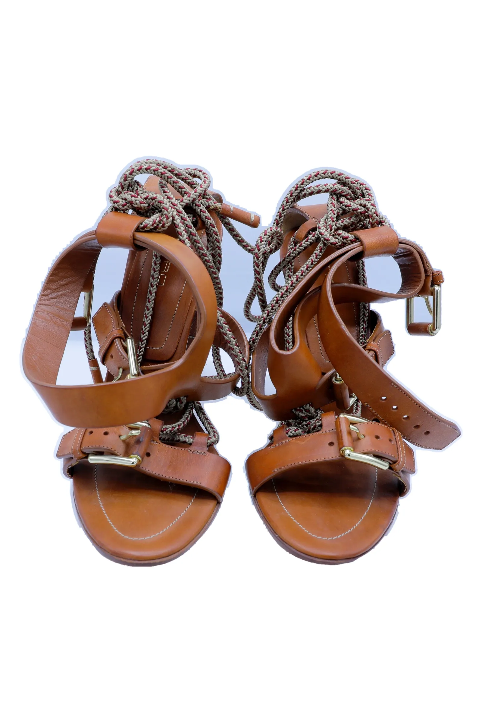 Etro Cognac Lace Sandals
