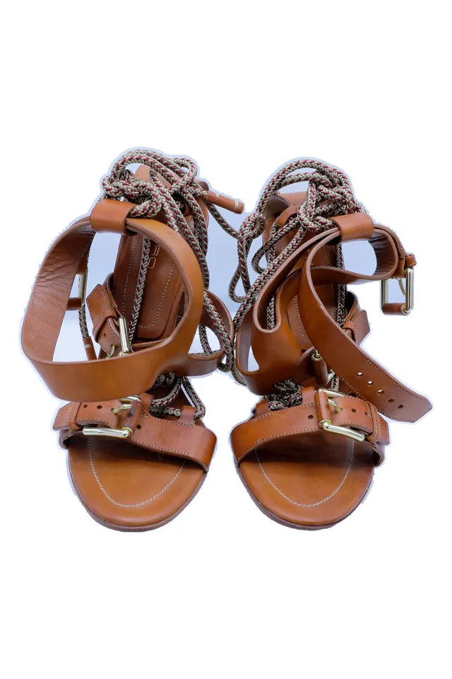 Etro Cognac Lace Sandals