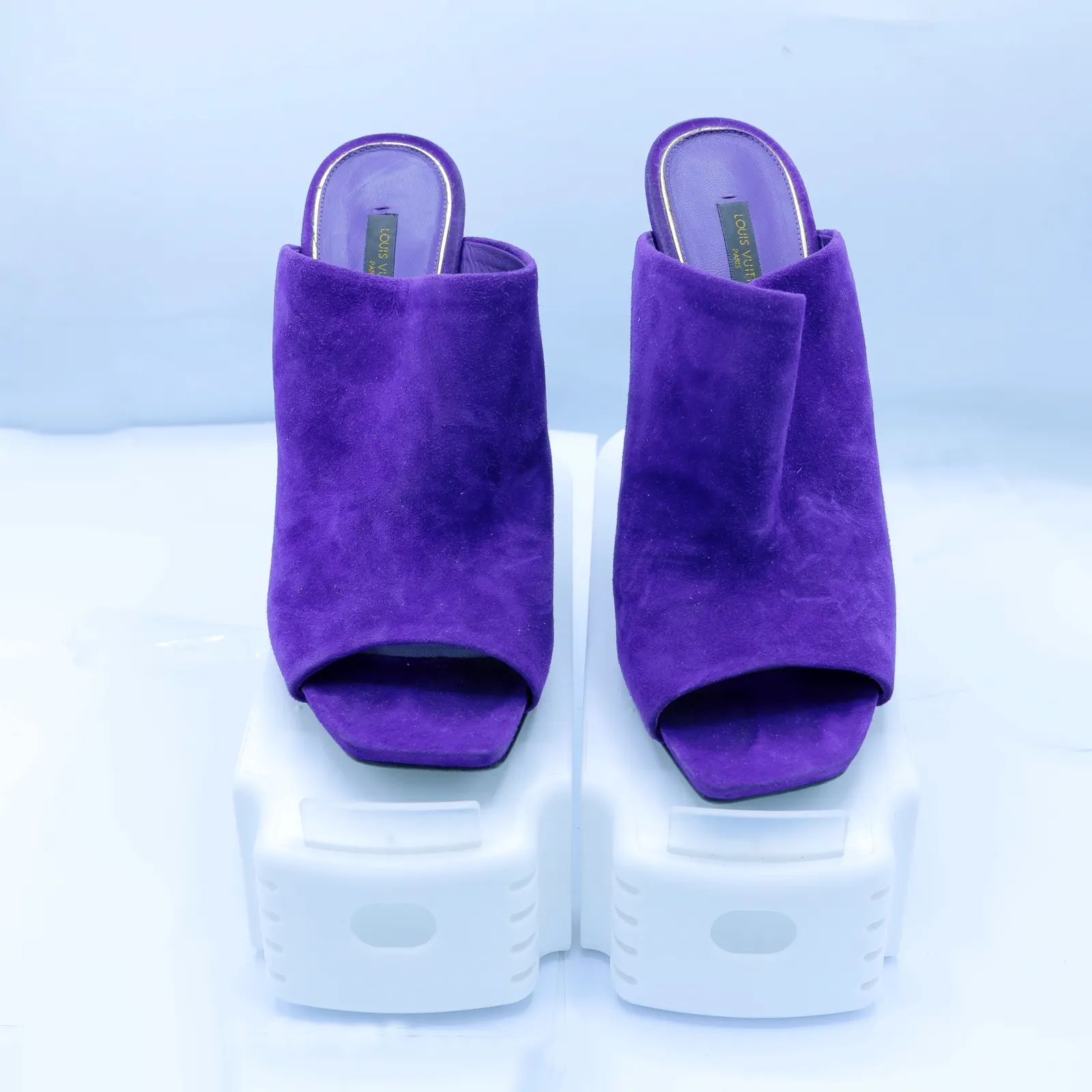 Louis Vuitton Purple Suede Mules