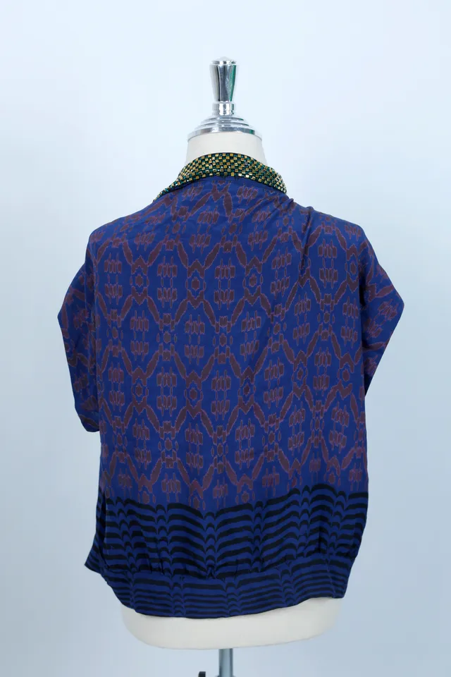 Dries Van Noten Indigo Printed Top