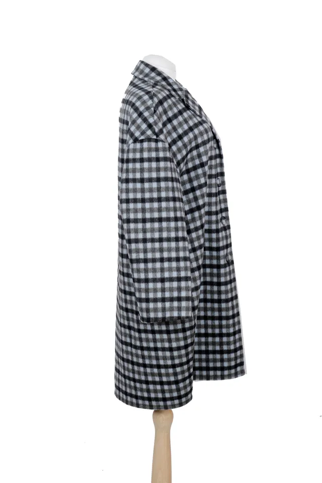 Prada Black Check Coat