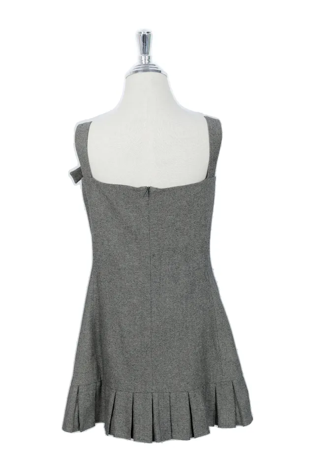 Coperni Grey Melange Wool Mini Dress