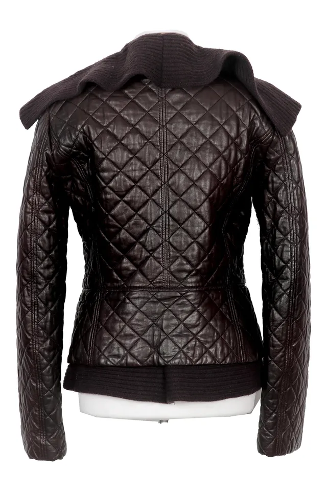 Salvatore Ferragamo Chocolate Brown Quilted Jacket