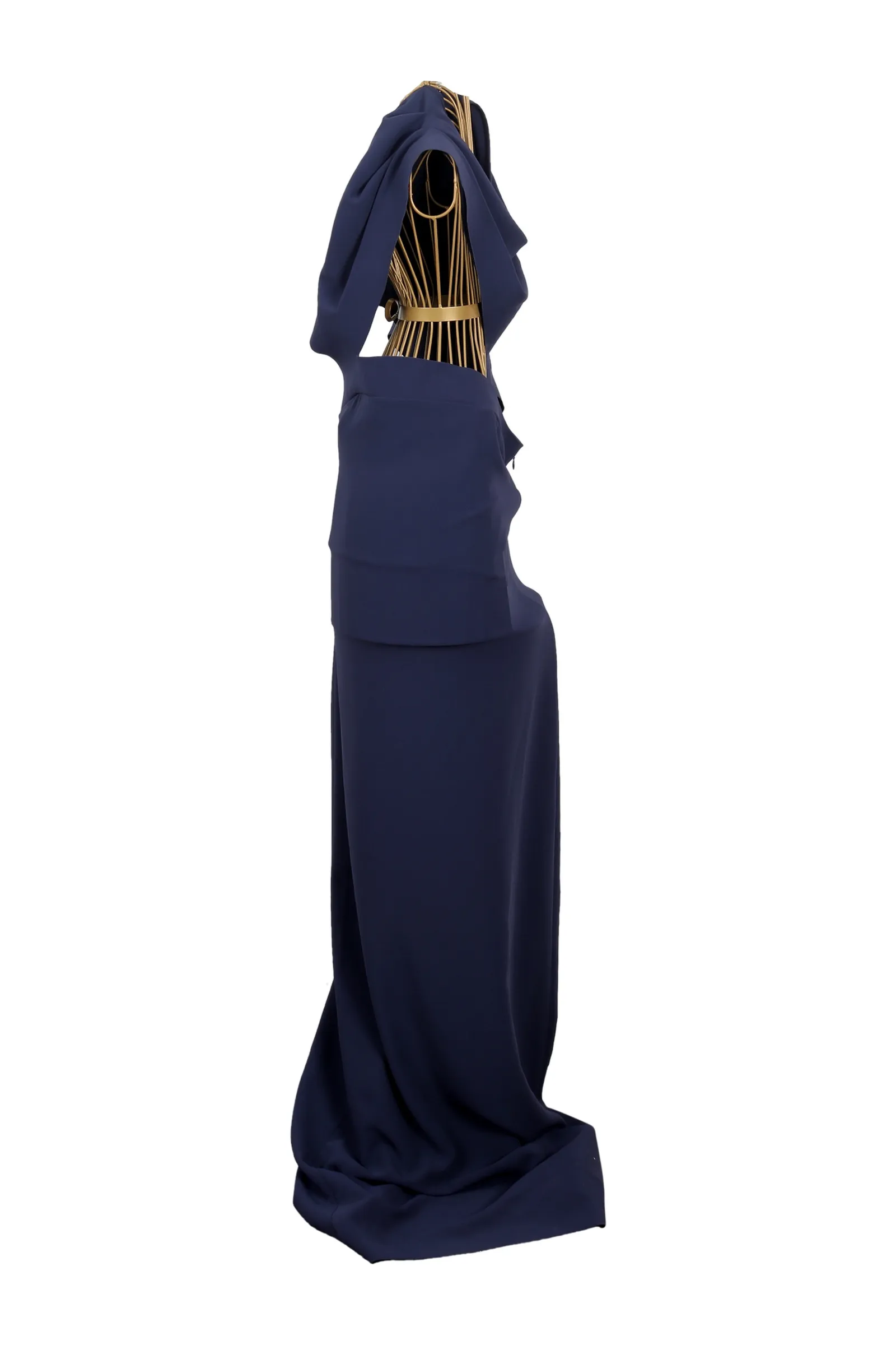 Balenciaga Navy Crepe Gown