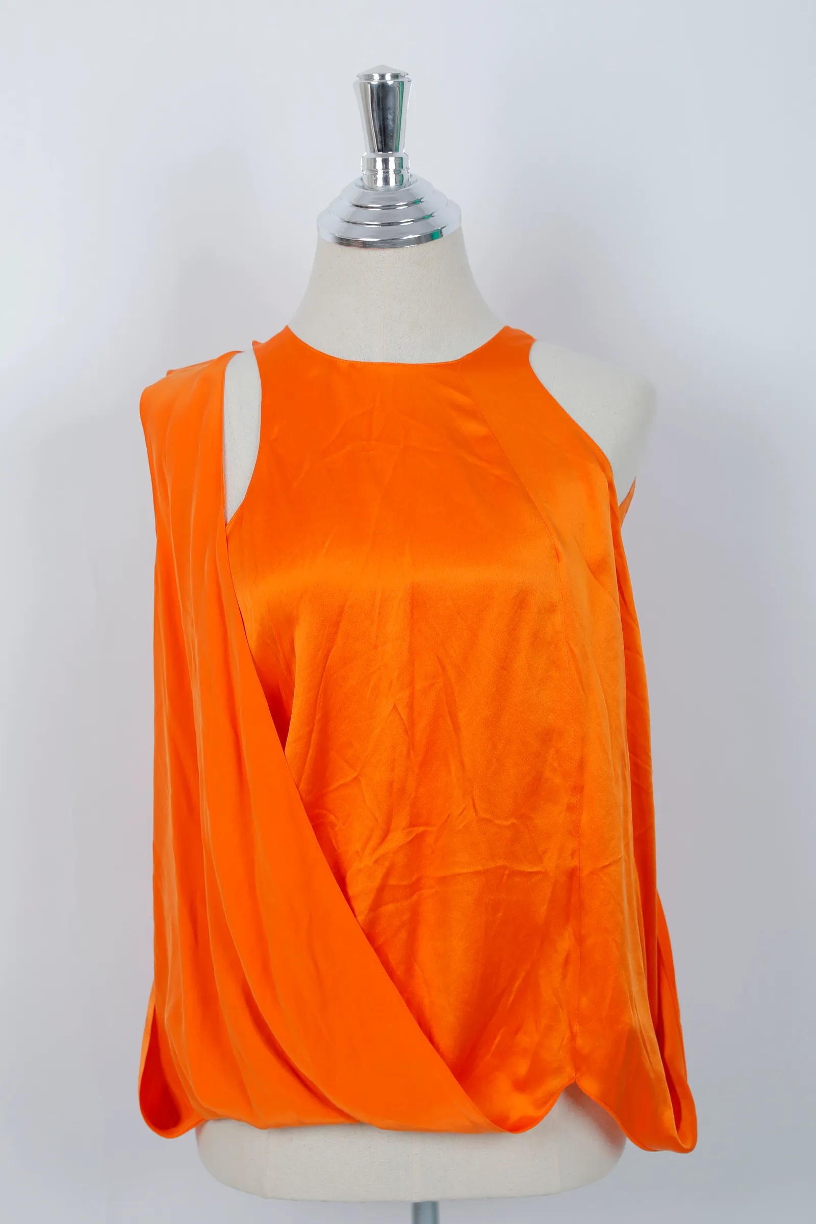 Maison Rabih Kayrouz Tangerine Orange Silk Top
