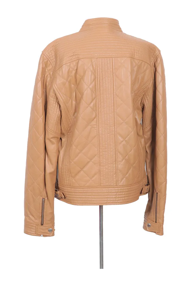 Dolce & Gabbana Camel Quilted Leather Jacket